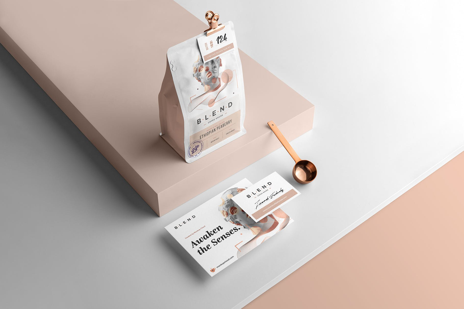 4738 11款咖啡品牌包装袋纸杯VI设计PS样机 Blend – Coffeehouse Branding Mockup Vol. 2@GOOODME.COM