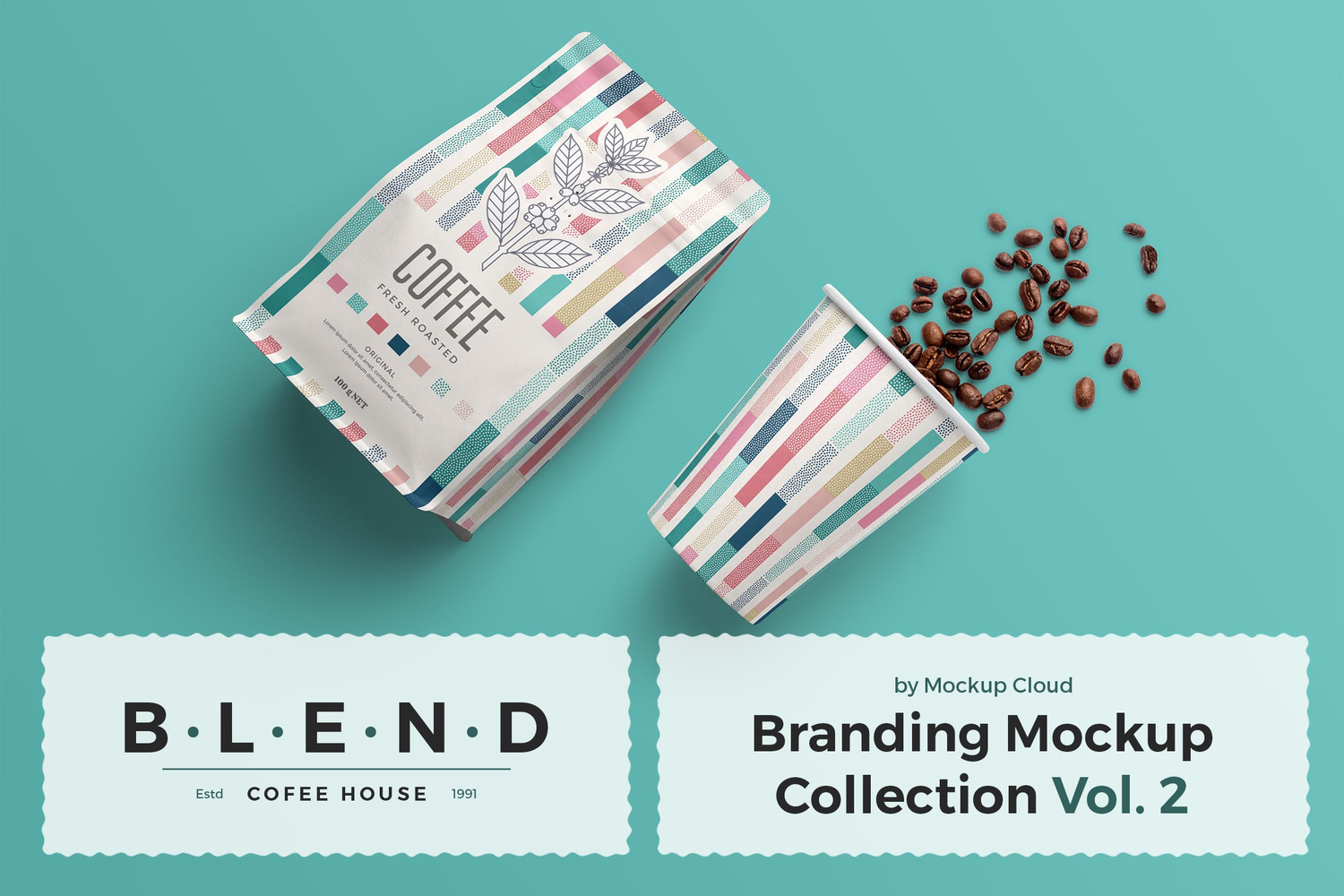 4738 11款咖啡品牌包装袋纸杯VI设计PS样机 Blend – Coffeehouse Branding Mockup Vol. 2@GOOODME.COM