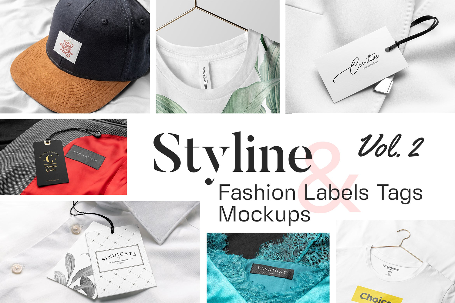 4742 13款服饰服装品牌设计T恤帽子逼真吊牌标签PS样机 Styline – Apparel Labels and Tags Mockups Vol 2@GOOODME.COM