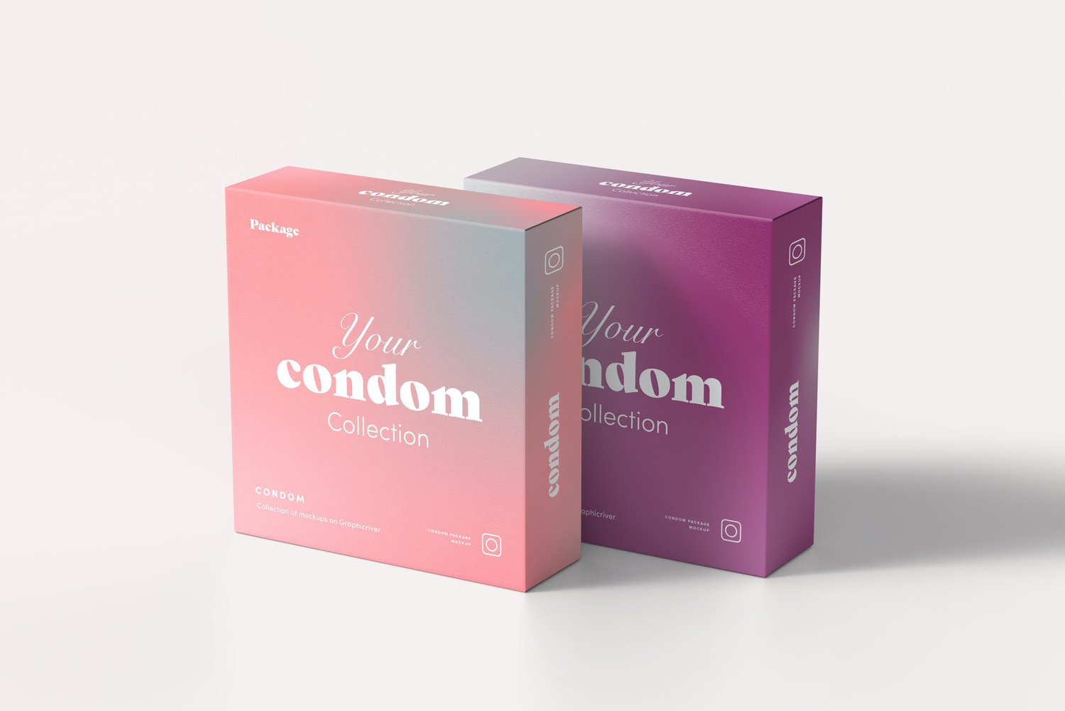 4752 避孕套安全套产品包装平面设计贴图ps样机素材场景展示效果模板 Condom Mock-up@GOOODME.COM