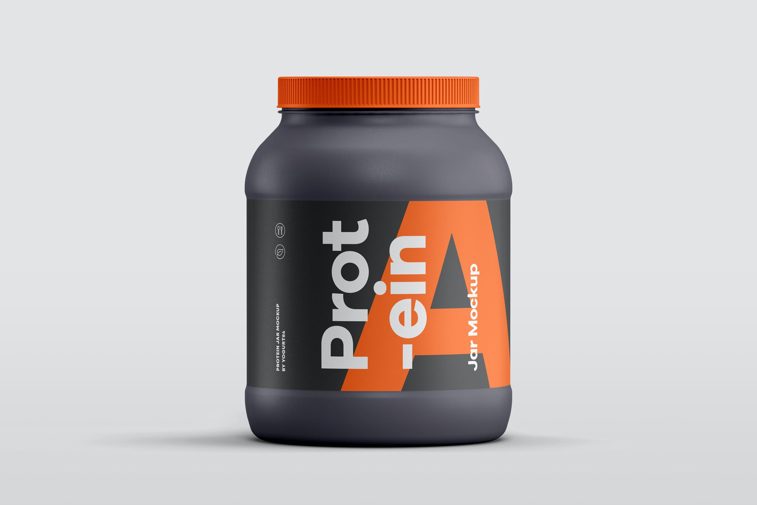 4756 健身锻炼蛋白质粉密封罐产品包装设计作品贴图ps样机素材展示模板 Protein Jar Mockup@GOOODME.COM