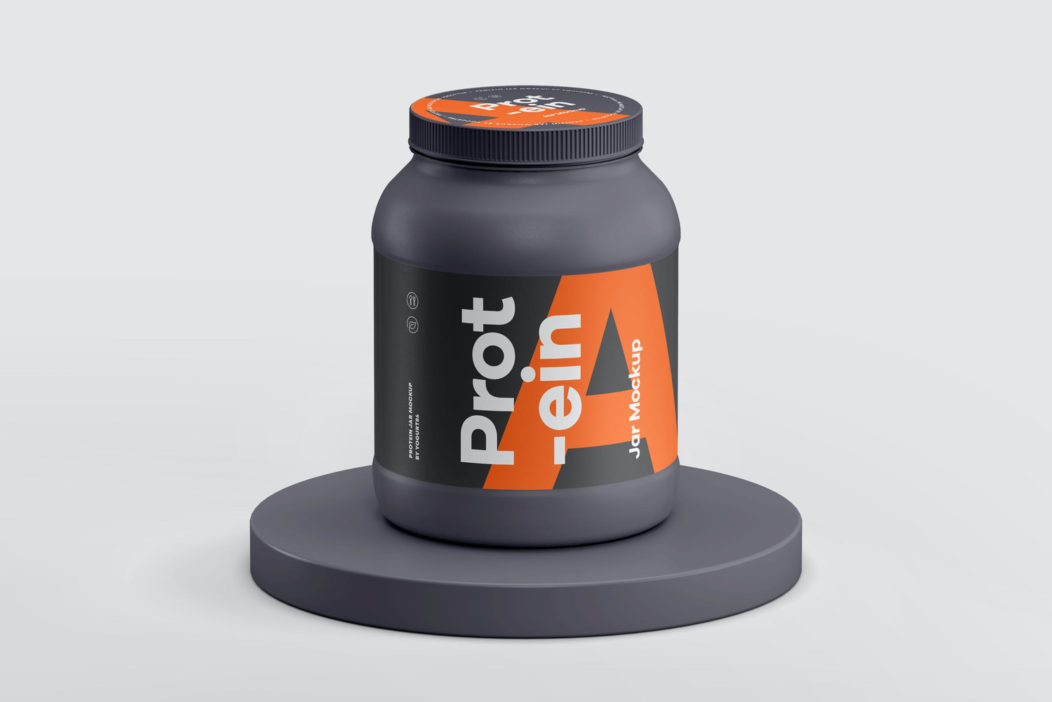 4756 健身锻炼蛋白质粉密封罐产品包装设计作品贴图ps样机素材展示模板 Protein Jar Mockup@GOOODME.COM