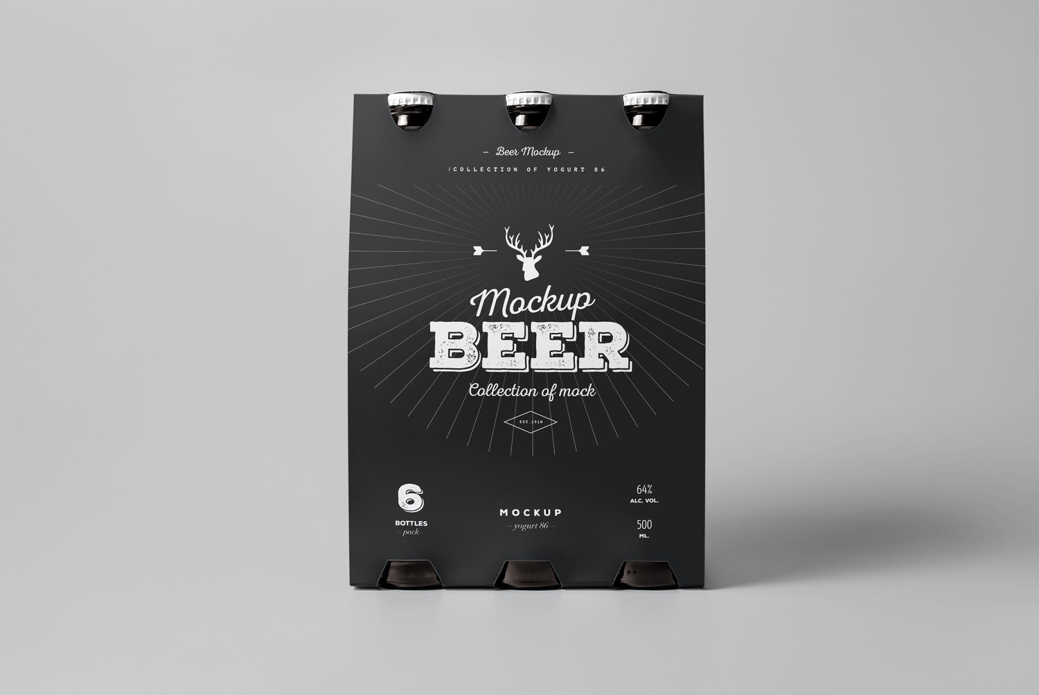 4759 啤酒瓶酒标产品包装设计样机素材组合多角度展示ps空白贴图模板 Beer Mock-up@GOOODME.COM