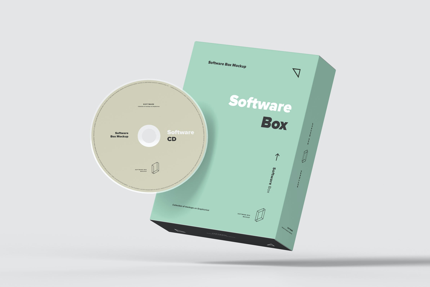 4762 企业办公软件纸盒包装盒cd光盘光碟设计vi贴图ps样机素材psd模板 Software Box Mock-up 2@GOOODME.COM