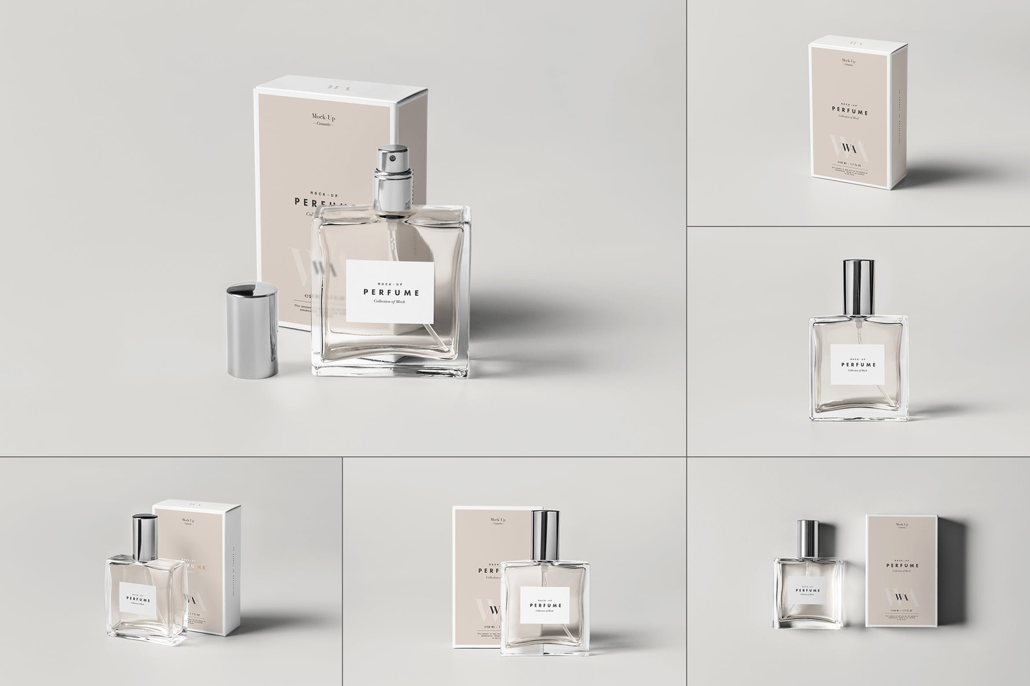 4763 奢侈品高级香水包装盒空白贴图ps样机素材设计模板 Perfume Mock-up@GOOODME.COM