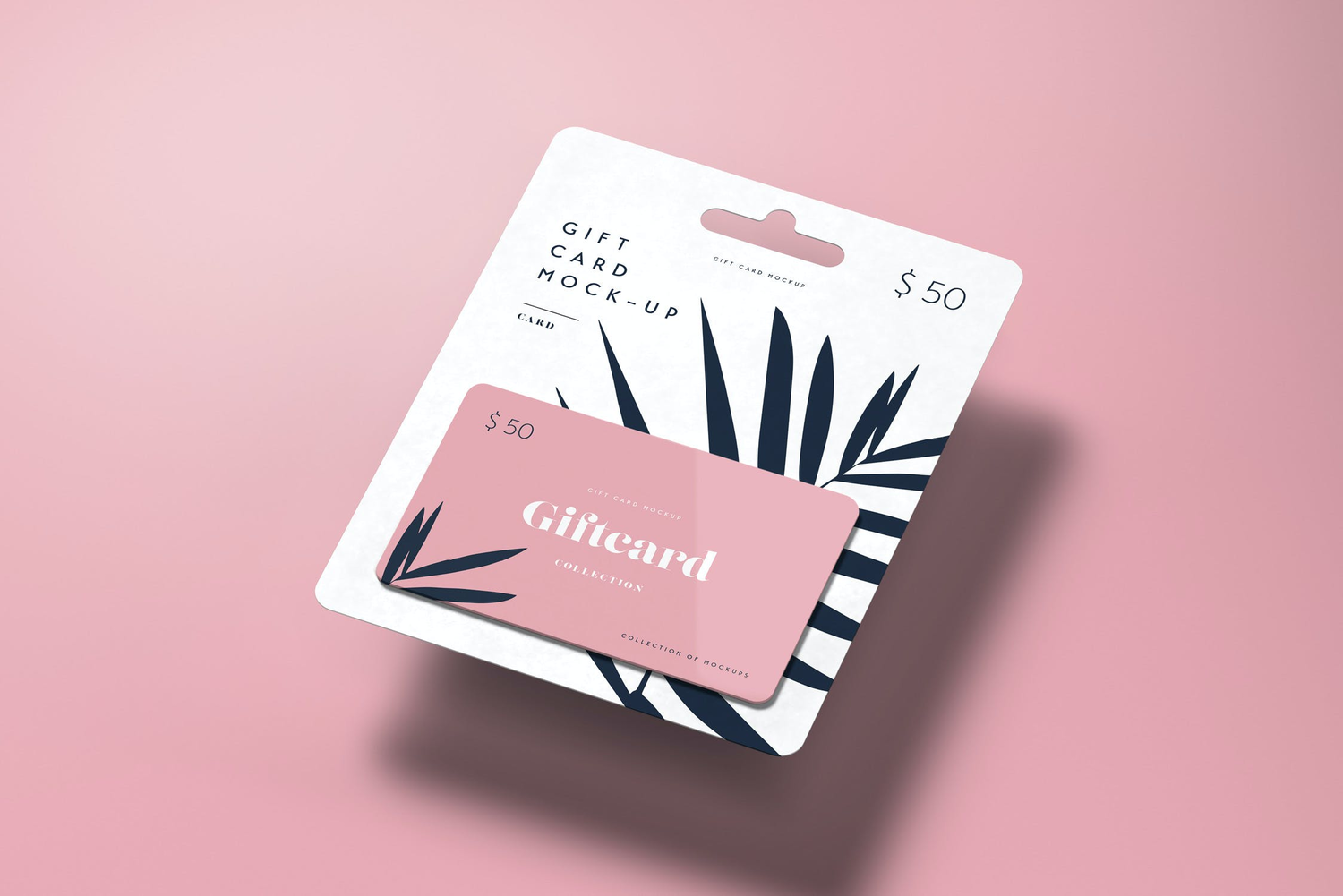4767 悬挂式礼品卡购物消费磁卡设计贴图ps样机素材多角度展示效果模板 Gift Card Mock-up@GOOODME.COM