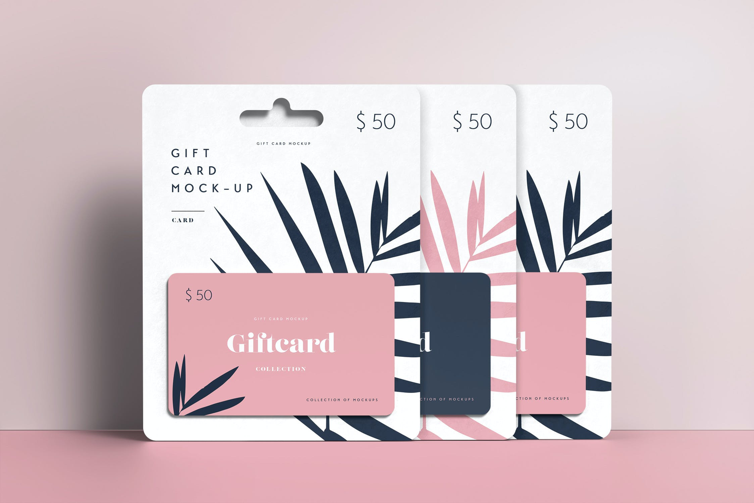 4767 悬挂式礼品卡购物消费磁卡设计贴图ps样机素材多角度展示效果模板 Gift Card Mock-up@GOOODME.COM