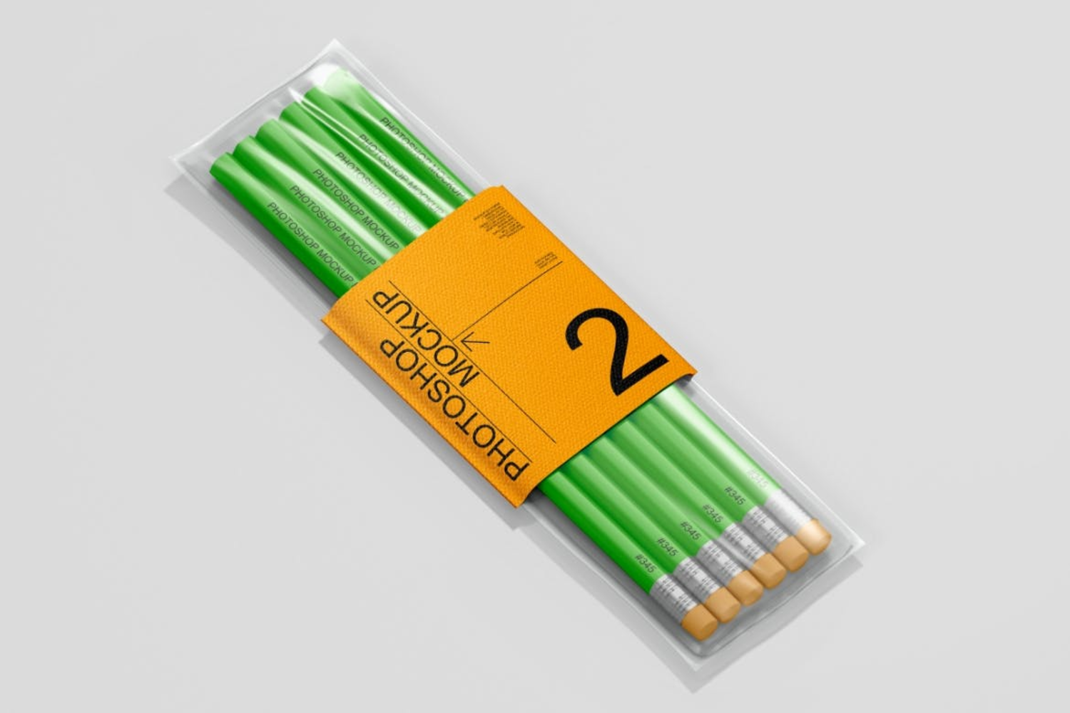 4781 3款极简质感铅笔彩铅文具文创VI塑料袋包装样机Pencil Packaging Mockup Set@GOOODME.COM