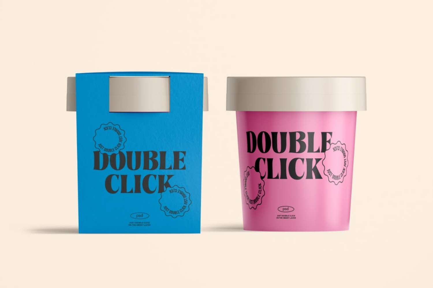 4799 5款冰淇淋雪糕碗装方便食品包装设计PS样机 Ice Cream Packaging Mockup Set@GOOODME.COM