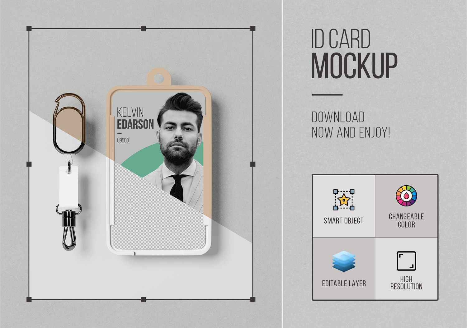 4800 5款吊绳工作证设计PS样机 Id Card Mockup Set 01@GOOODME.COM