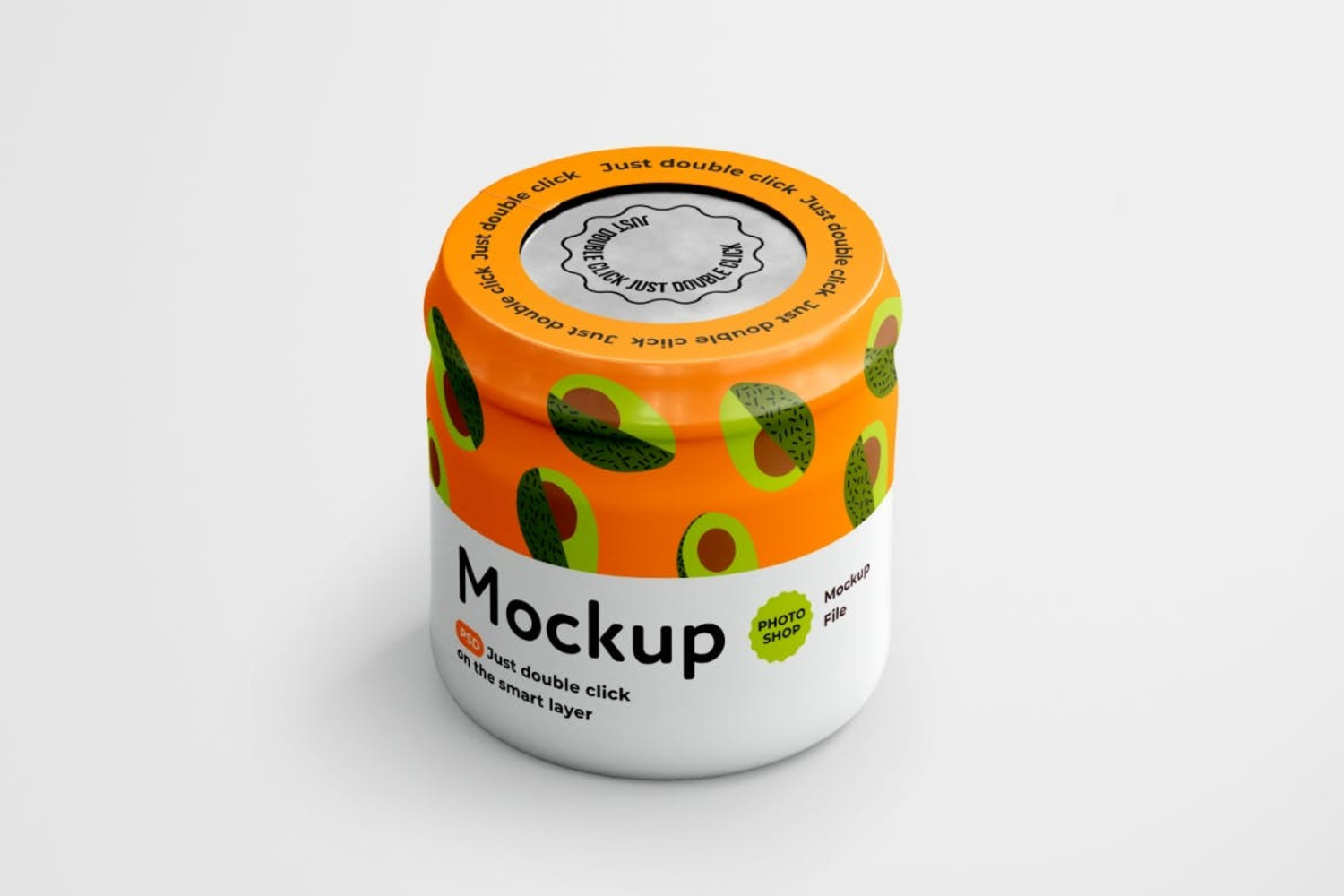 4806 6款儿童食物玻璃罐玻璃瓶罐头包装瓶塑料包装外观设计展示样机组合Baby Food Jar Mockup Set@GOOODME.COM