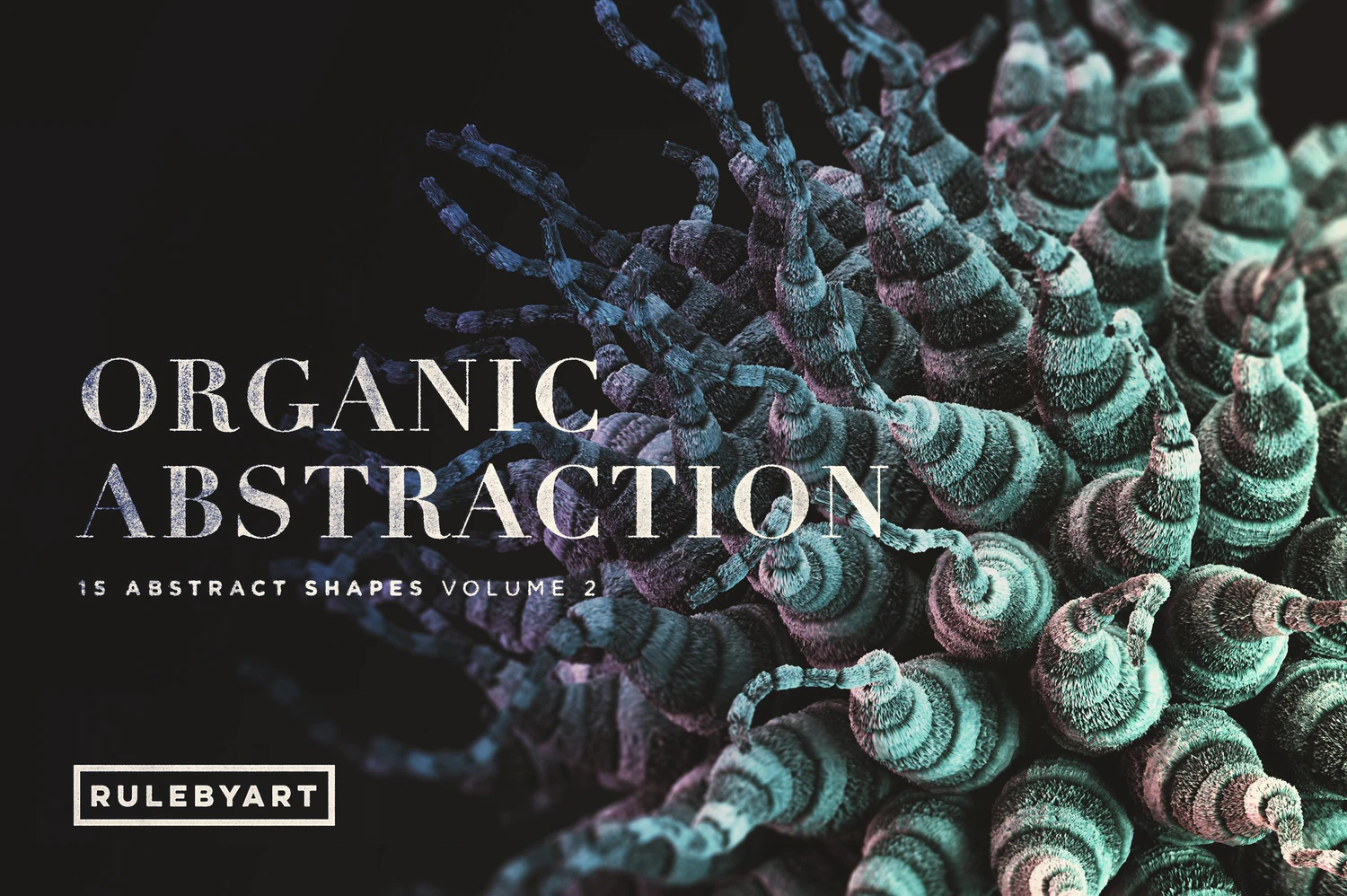 4834 15款抽象有机3D渲染微观触手细胞病毒PNG高清免扣设计包Organic Abstraction V@GOOODME.COM
