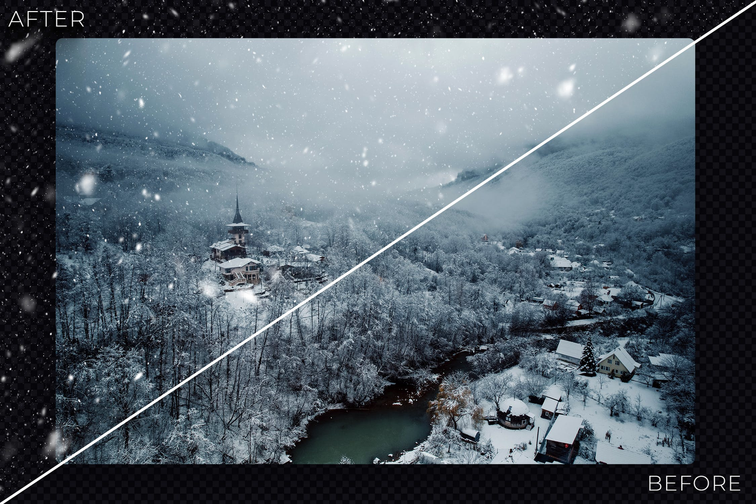 4835 10款逼真雪花大雪照片特效叠加素材 Multi-Layer Snow Overlays@GOOODME.COM