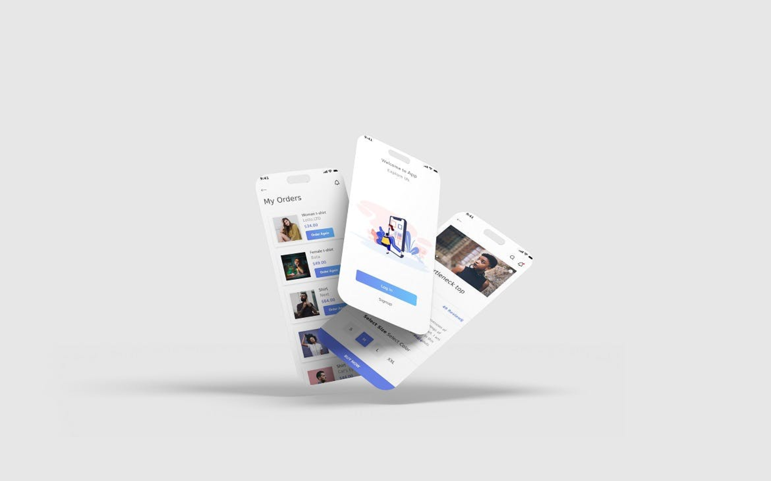 4860 3款APP界面设计UI展示手机屏幕PS样机 Ui & Screen Mockup@GOOODME.COM