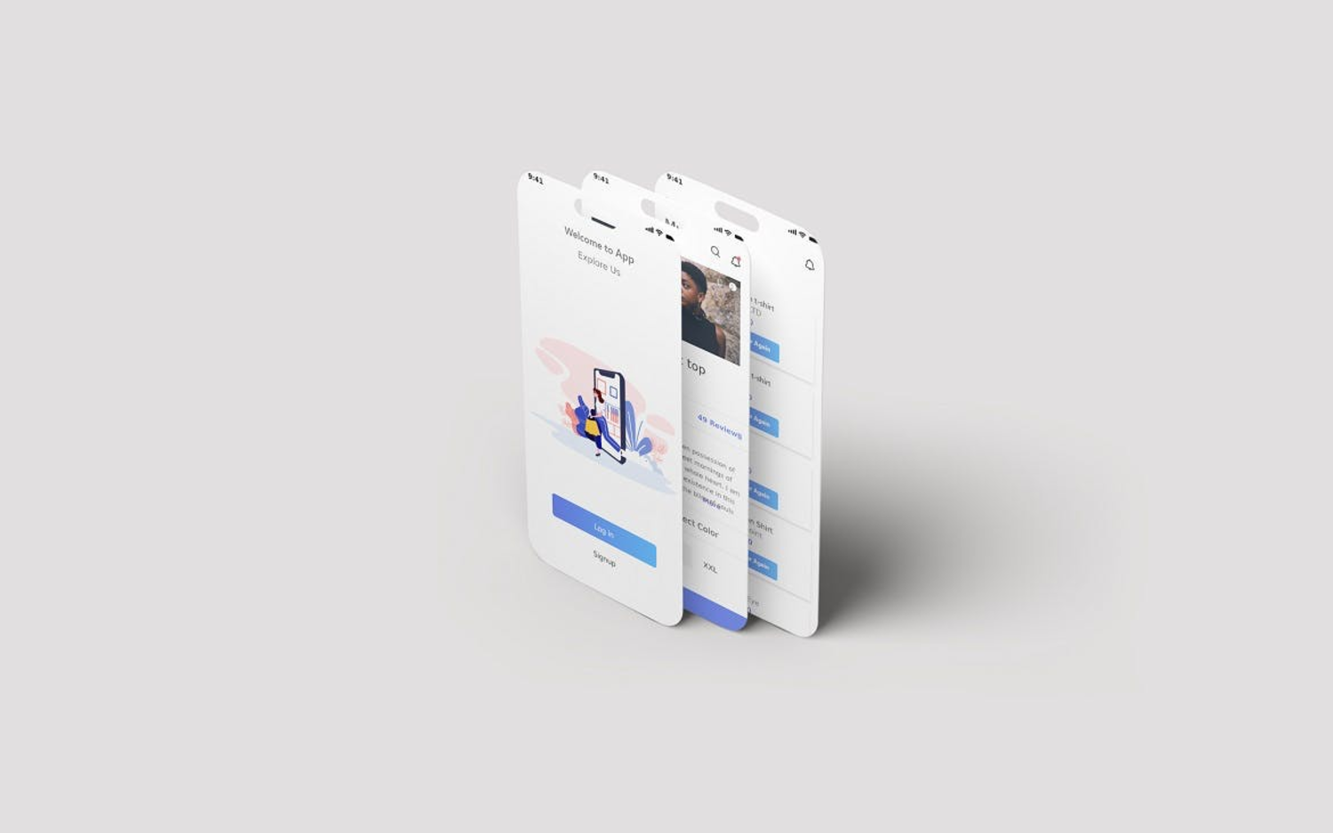 4860 3款APP界面设计UI展示手机屏幕PS样机 Ui & Screen Mockup@GOOODME.COM
