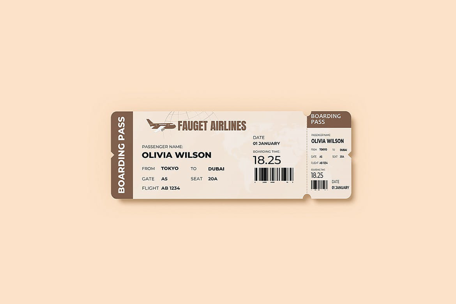 4861 3款门票卡券抽奖券机票设计PS样机 Airlines Ticket Mockup@GOOODME.COM