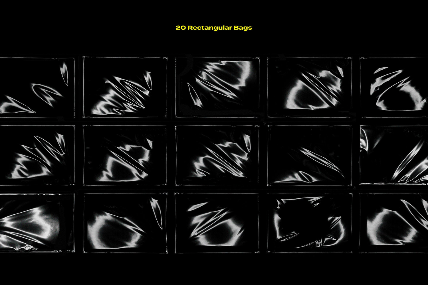4868 20款潮流褶皱透明塑料保鲜膜纹理底纹封面叠加背景图片设计素材 Rectangular Plastic Bags