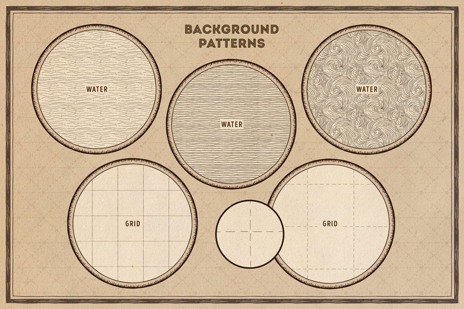 4878 复古手绘大航海时代地图AI矢量元素包Magic Lands – Vintage Map Creator