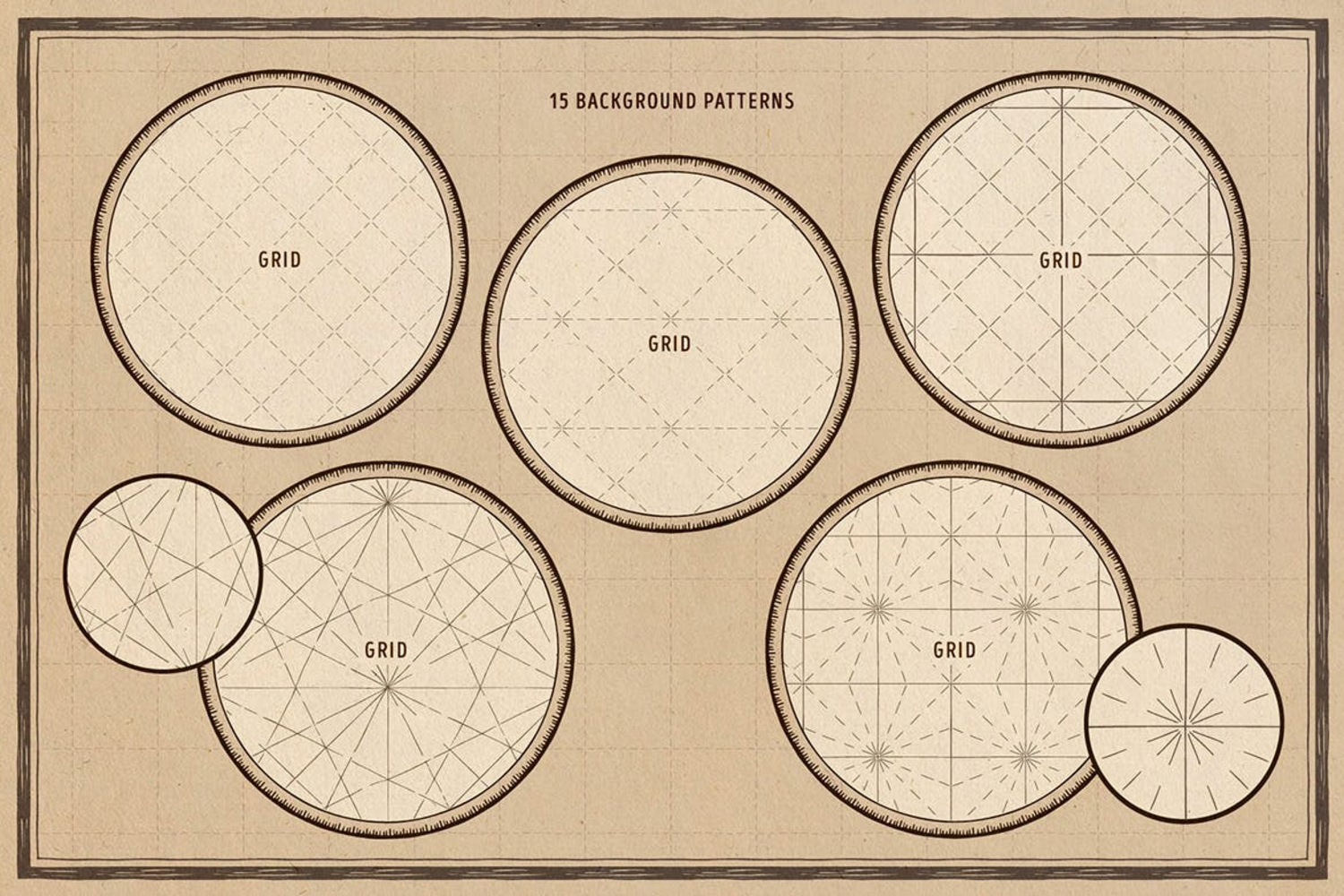 4878 复古手绘大航海时代地图AI矢量元素包Magic Lands – Vintage Map Creator