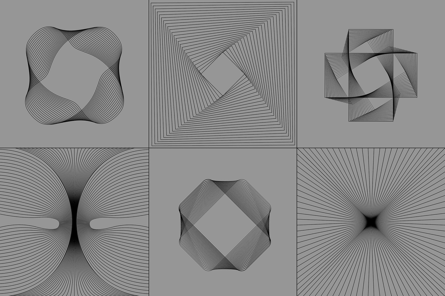 4879 50款未来科技科幻抽象艺术几何网格流体编织AI矢量元素背景设计套装Abstract Twirls Elements Pack