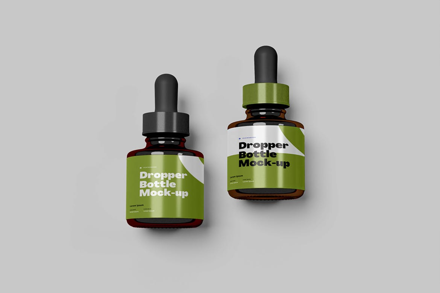 4894 5款化妆品医药滴管瓶模型展示设计贴图ps包装样机素材模板 Dropper Bottle Mock-up v.2@GOOODME.COM