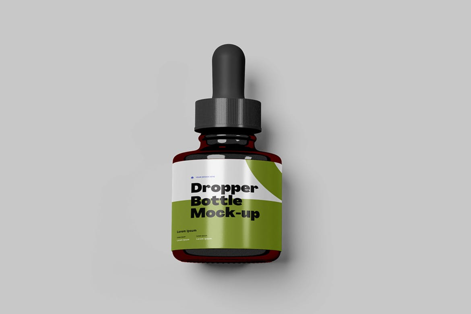 4894 5款化妆品医药滴管瓶模型展示设计贴图ps包装样机素材模板 Dropper Bottle Mock-up v.2@GOOODME.COM