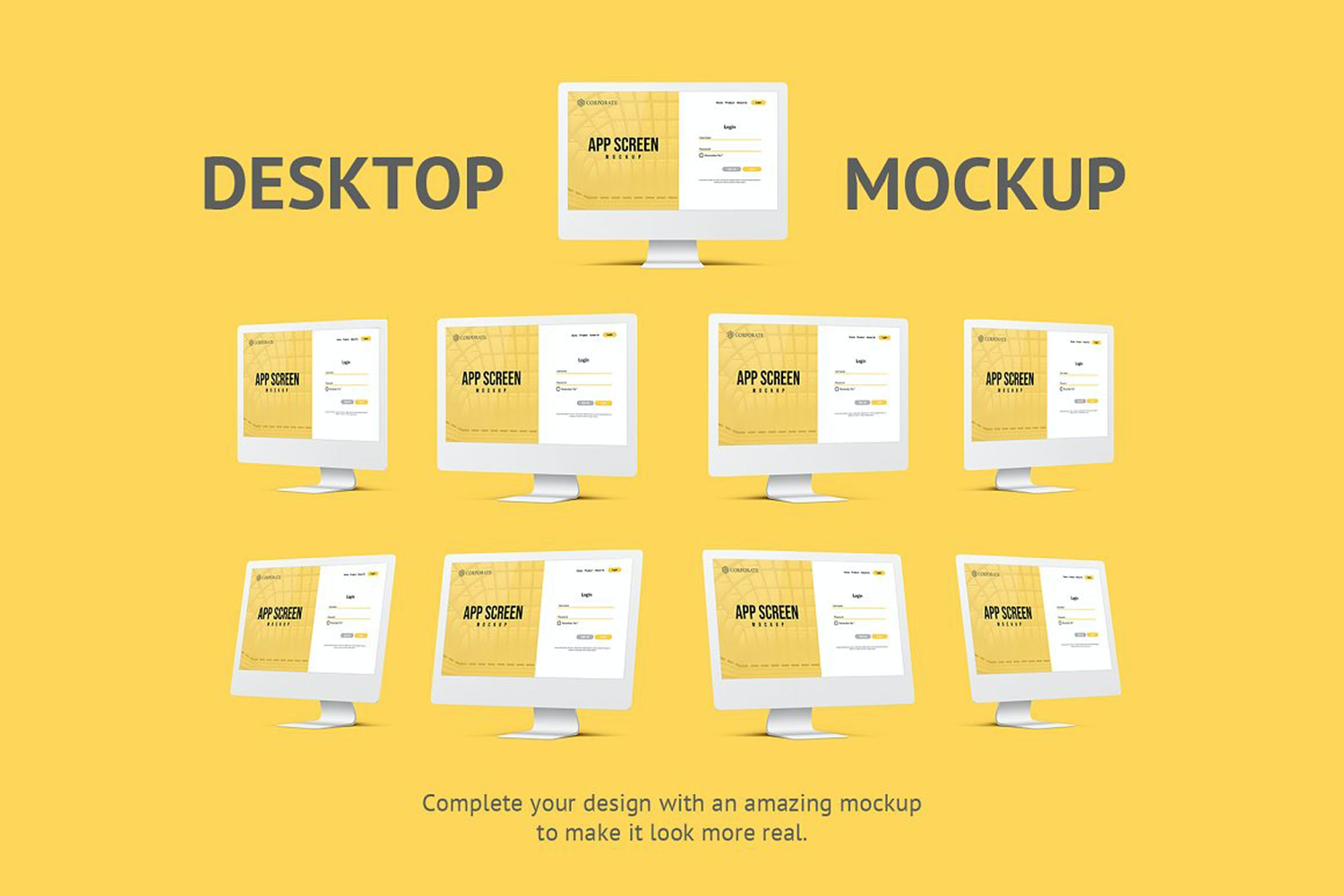 4906 3款mac电脑屏幕web设计UI作品展示PS样机 Unicolor Desktop Screen Mockup Creator@GOOODME.COM