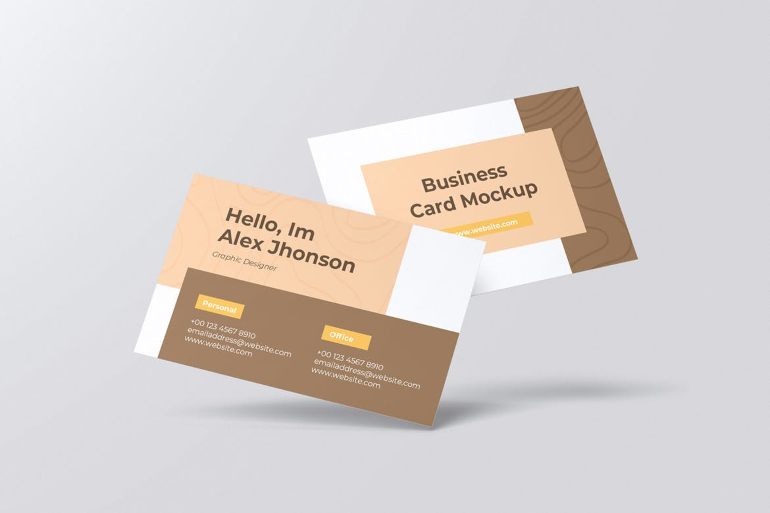 4908 6款纸质卡片宣传单页海报设计PS样机 Business Card Mockup@GOOODME.COM