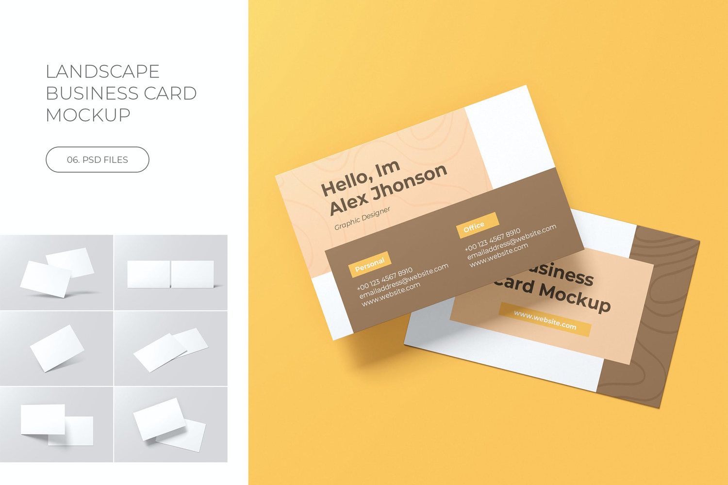 4908 6款纸质卡片宣传单页海报设计PS样机 Business Card Mockup@GOOODME.COM