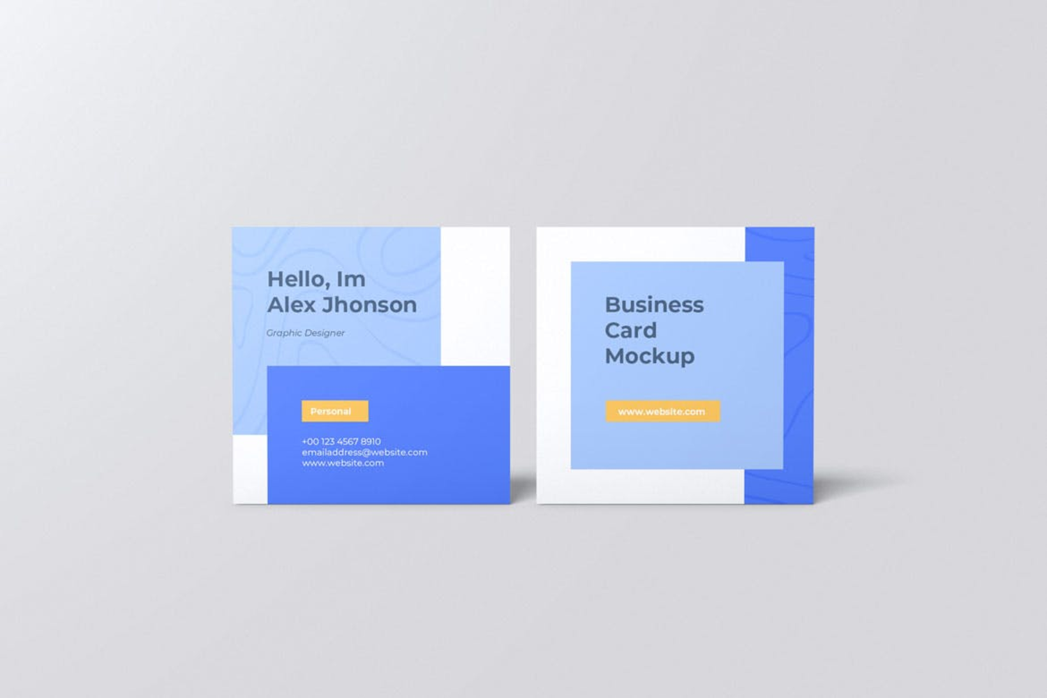 4909 6款正方形卡片名片印刷纸卡设计PS样机 Square Business Card Mockup@GOOODME.COM