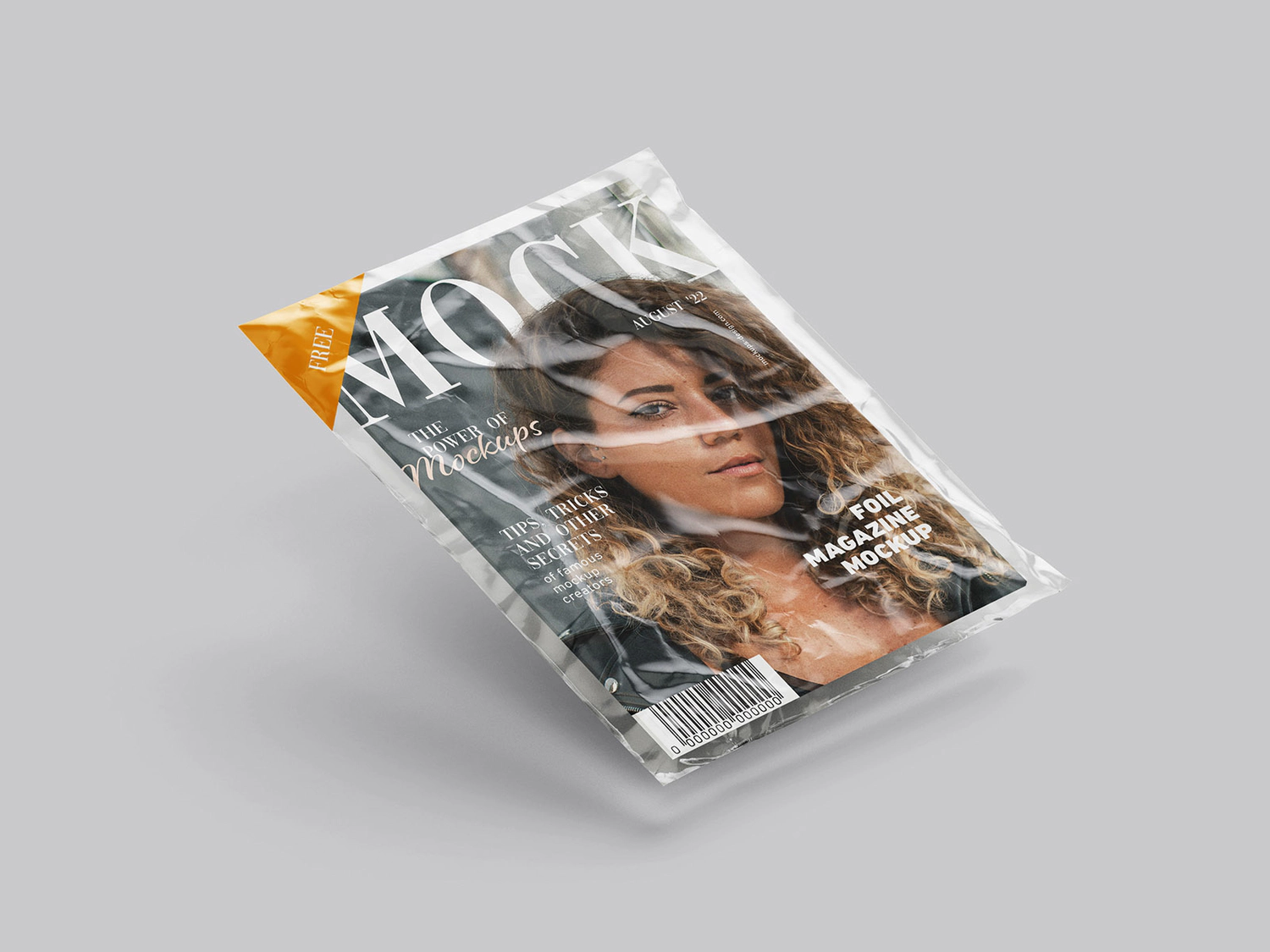 4924 4款可商用透明塑料袋杂志画册书籍封面设计展示PSD样机@GOOODME.COM