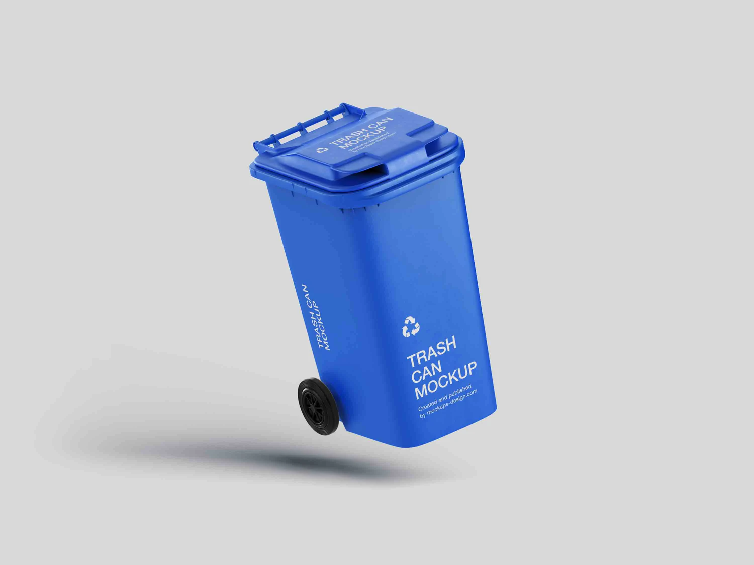 4942 5款极简可商用塑料环保回收垃圾桶外观设计展示PSD样机trash can mockup@GOOODME.COM