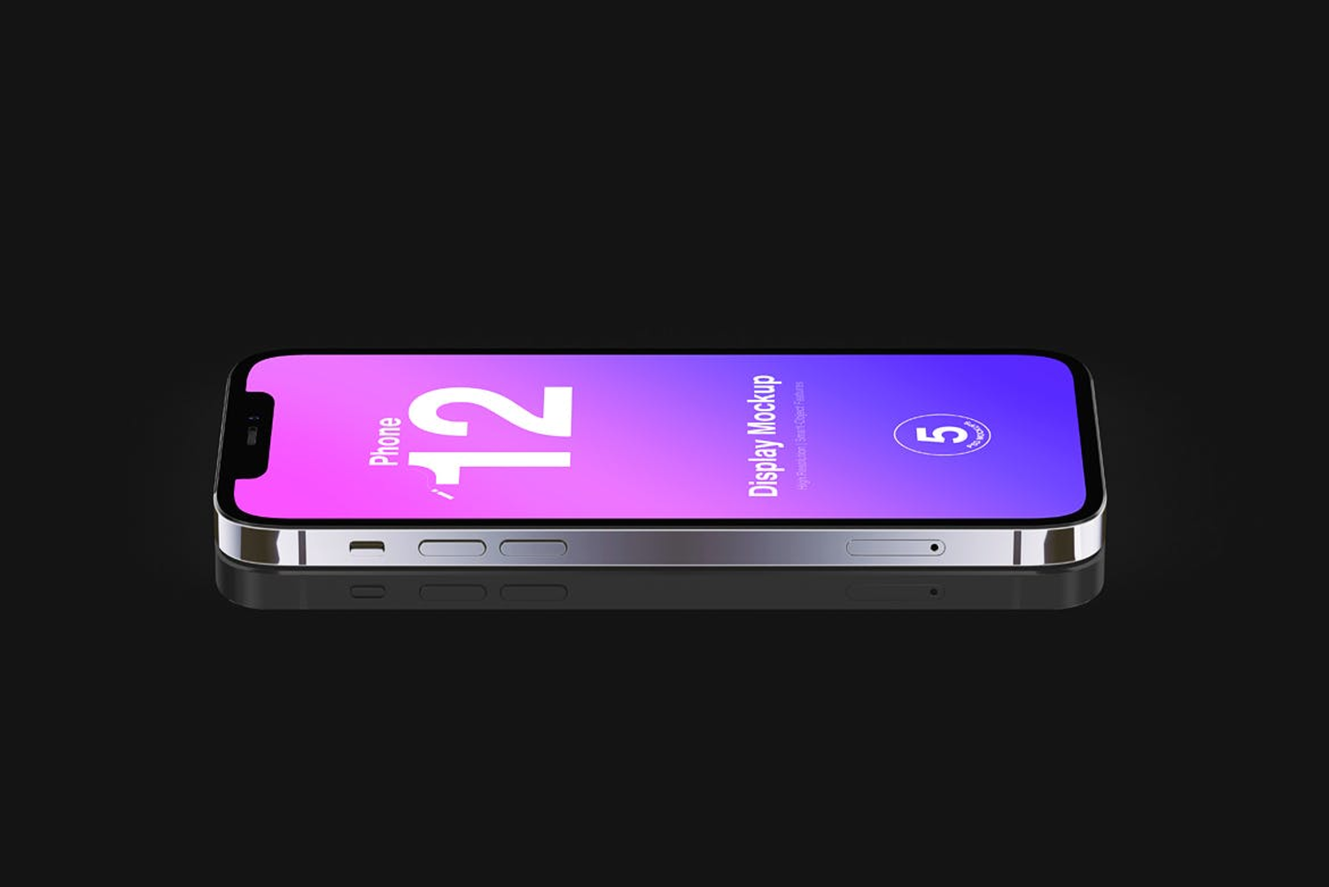 4960 5款苹果12手机屏幕展示多角度UI设计PS样机 iPhone 12 Mockup Set 2@GOOODME.COM