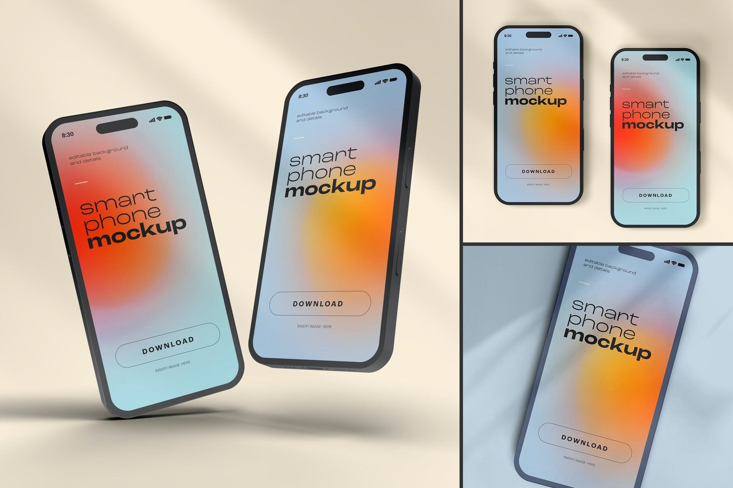 4969 3款苹果14手机屏幕展示APP设计PS样机 iPhone 14 Pro Mockup@GOOODME.COM