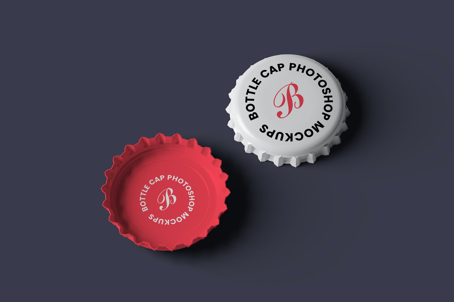 4985 5款啤酒汽水盖子包装设计PS样机 Bottle Cap Mockups@GOOODME.COM