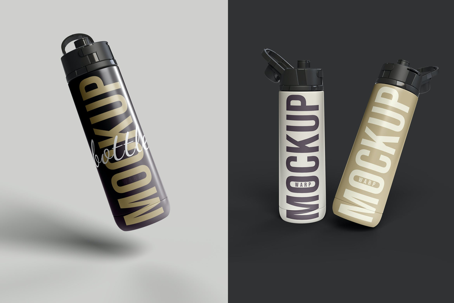 4998 2款运动水壶保温杯包装设计PS样机 ThermoBottleMockup@GOOODME.COM