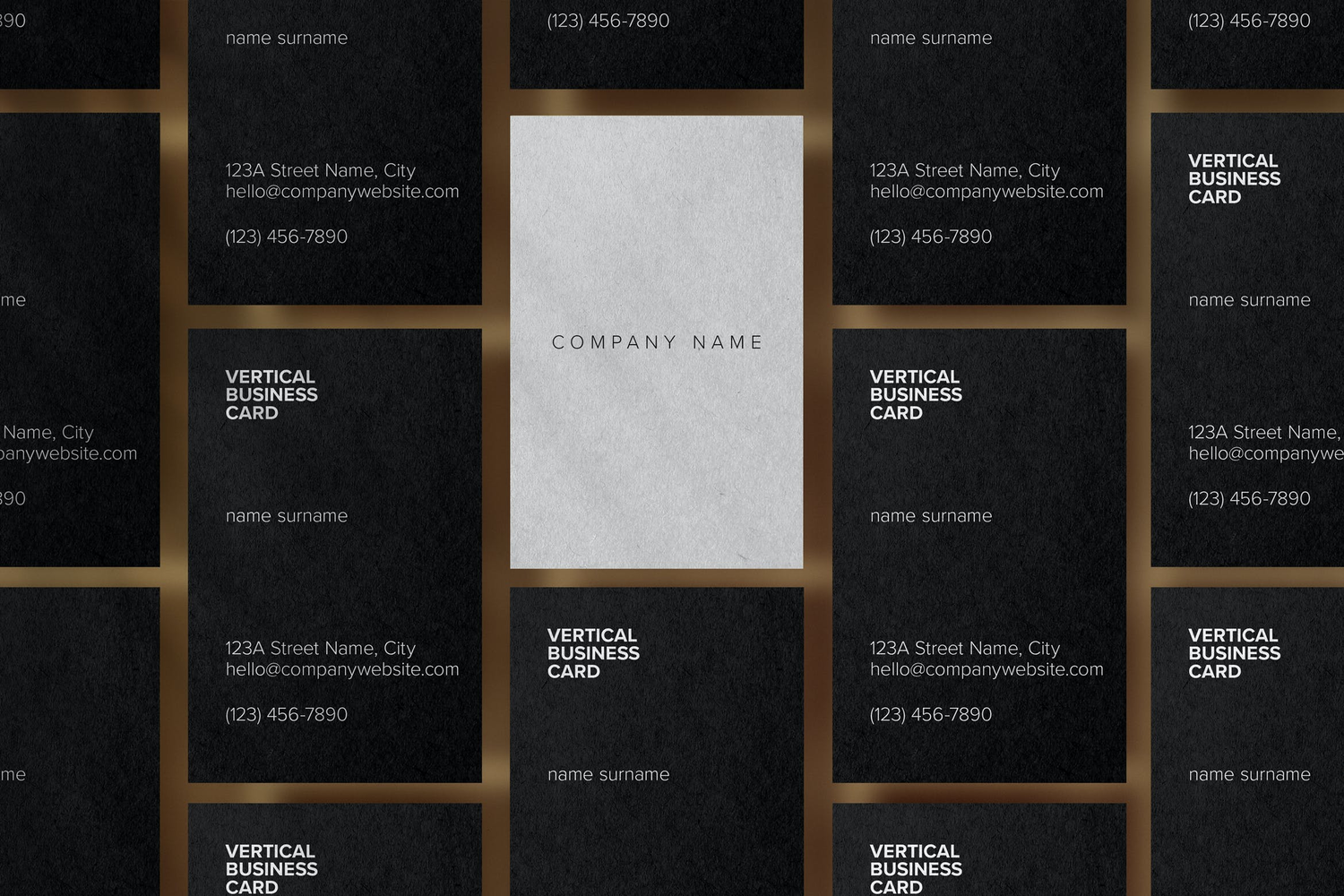 5000 特种纸名片卡片品牌设计PS样机 Vertical Business Card Mockup@GOOODME.COM