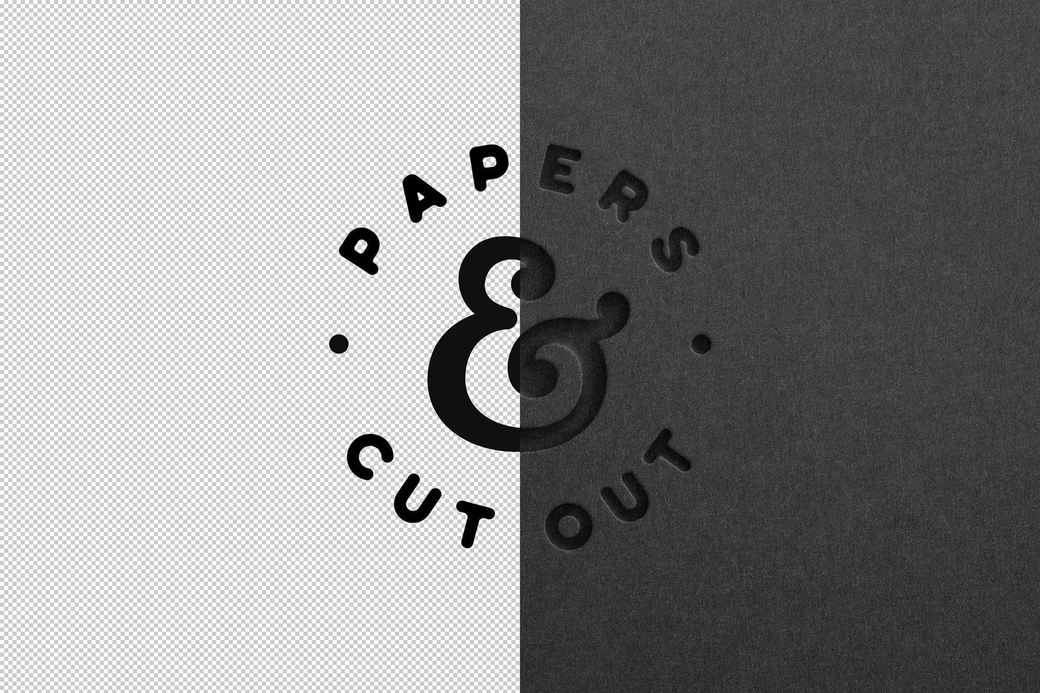 5004 深色凹印LOGO特效印刷工艺展示PS样机 Dark Cut Out Paper Mockup@GOOODME.COM