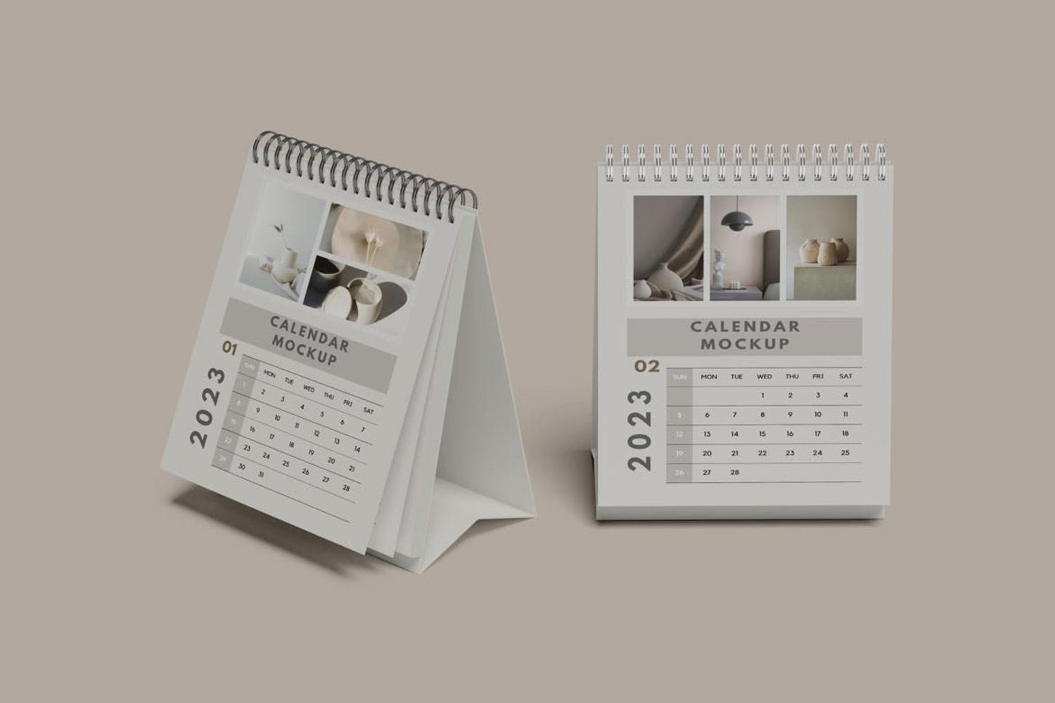 5010 6款桌面台历日历设计展示PS样机 Desk Calendar Mockup@GOOODME.COM