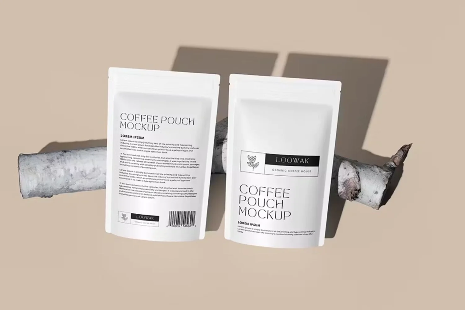 5011 6款自立咖啡袋茶叶袋模型袋身品牌展示设计贴图ps包装样机素材模板 Coffee Pouch Mockup@GOOODME.COM