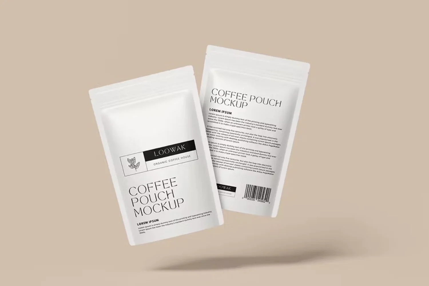 5011 6款自立咖啡袋茶叶袋模型袋身品牌展示设计贴图ps包装样机素材模板 Coffee Pouch Mockup@GOOODME.COM