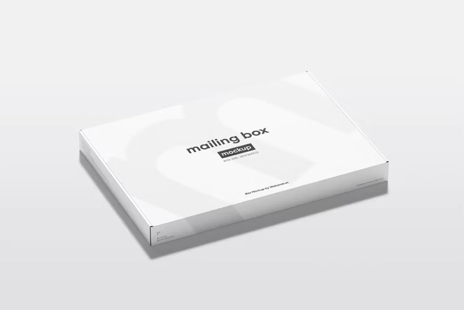 5018 长方形扁平飞机盒礼盒模型盒面设计贴图ps包装样机素材模板 4psd Slim Mailing Box Mockup@GOOODME.COM