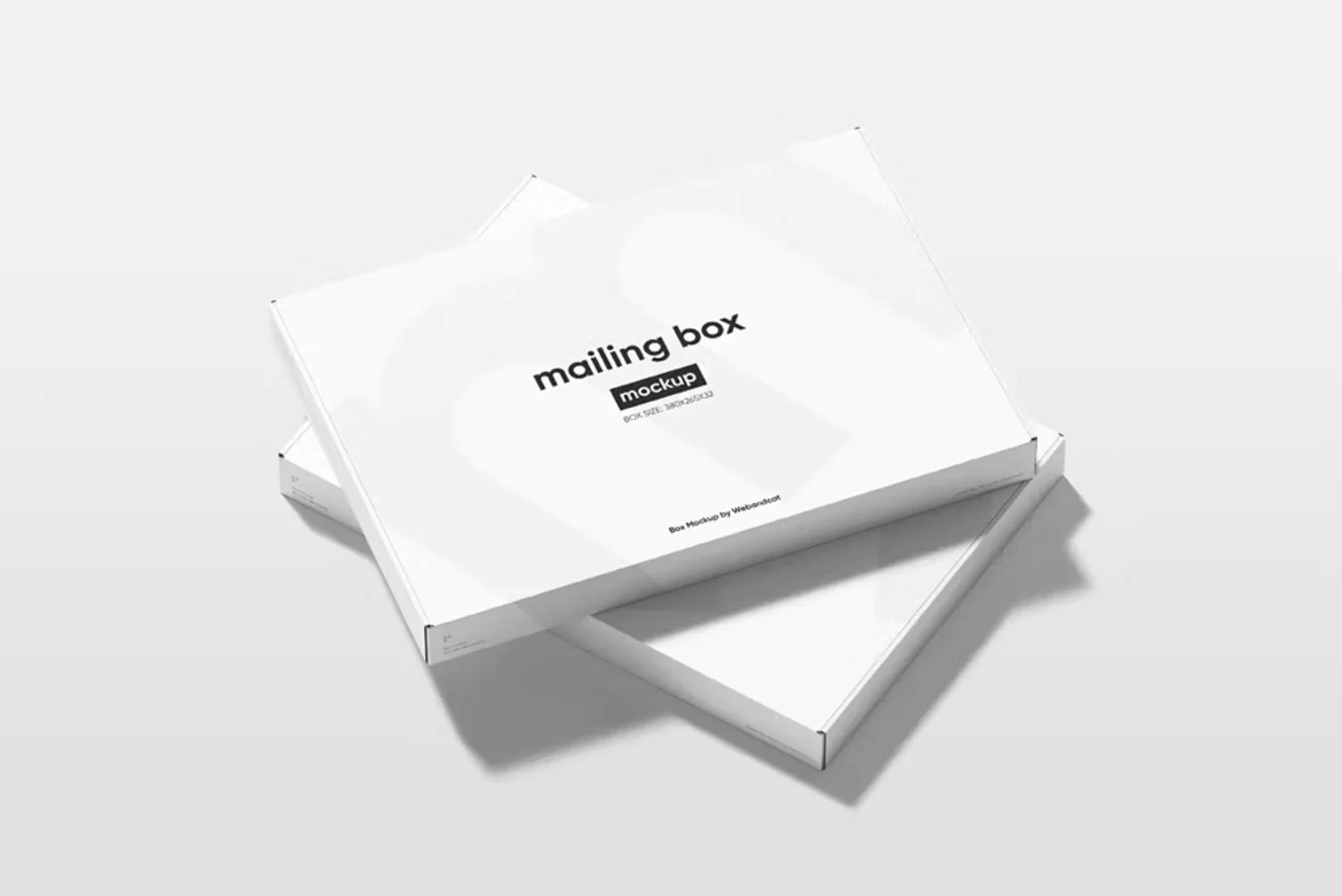 5018 长方形扁平飞机盒礼盒模型盒面设计贴图ps包装样机素材模板 4psd Slim Mailing Box Mockup@GOOODME.COM