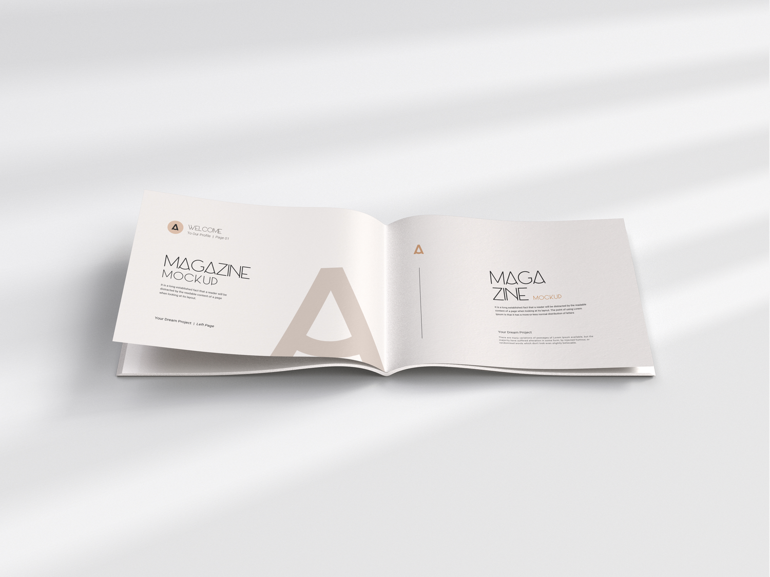 5019 8款横版书籍杂志手册模型封面内页设计贴图ps样机素材模板 Magazine Mockup Set 01@GOOODME.COM