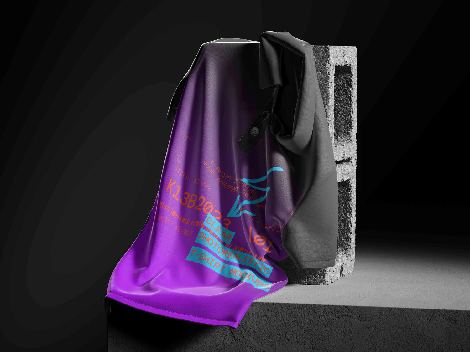 5035 32款3D立体短袖T恤polo衫背心服装设计贴图ps样机素材展示效果图 T-Shirt Mockups@GOOODME.COM