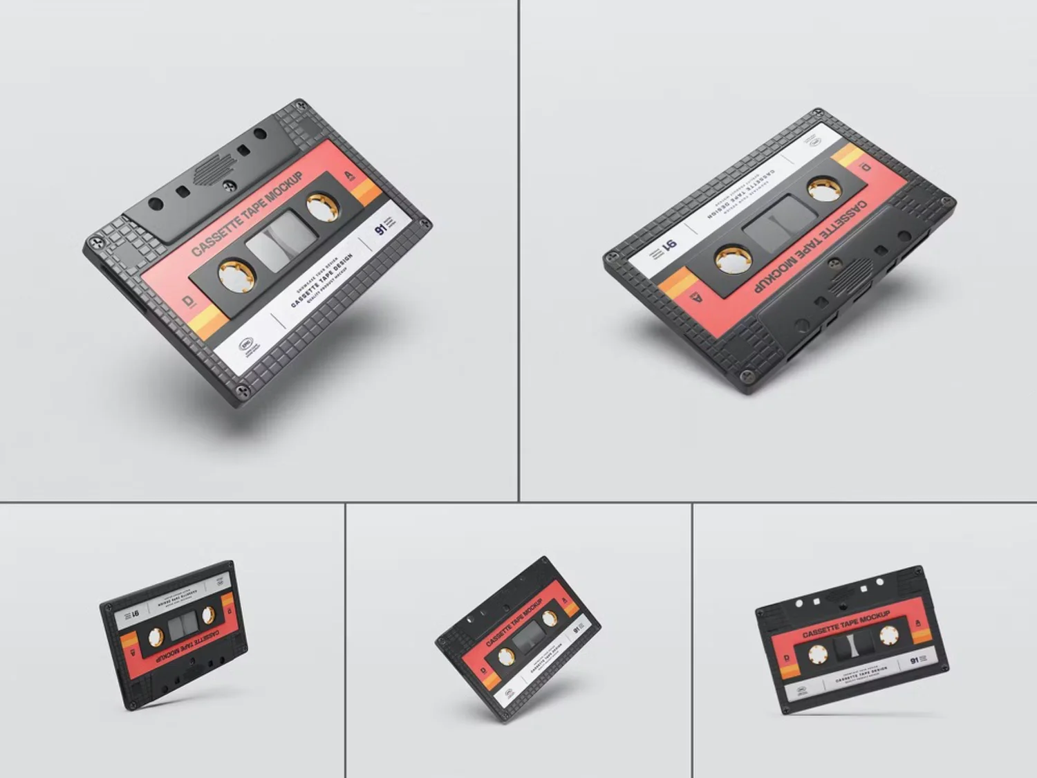 5050 7款复古磁带设计PS样机 Vintage Cassette Tape Mockups Psd@GOOODME.COM