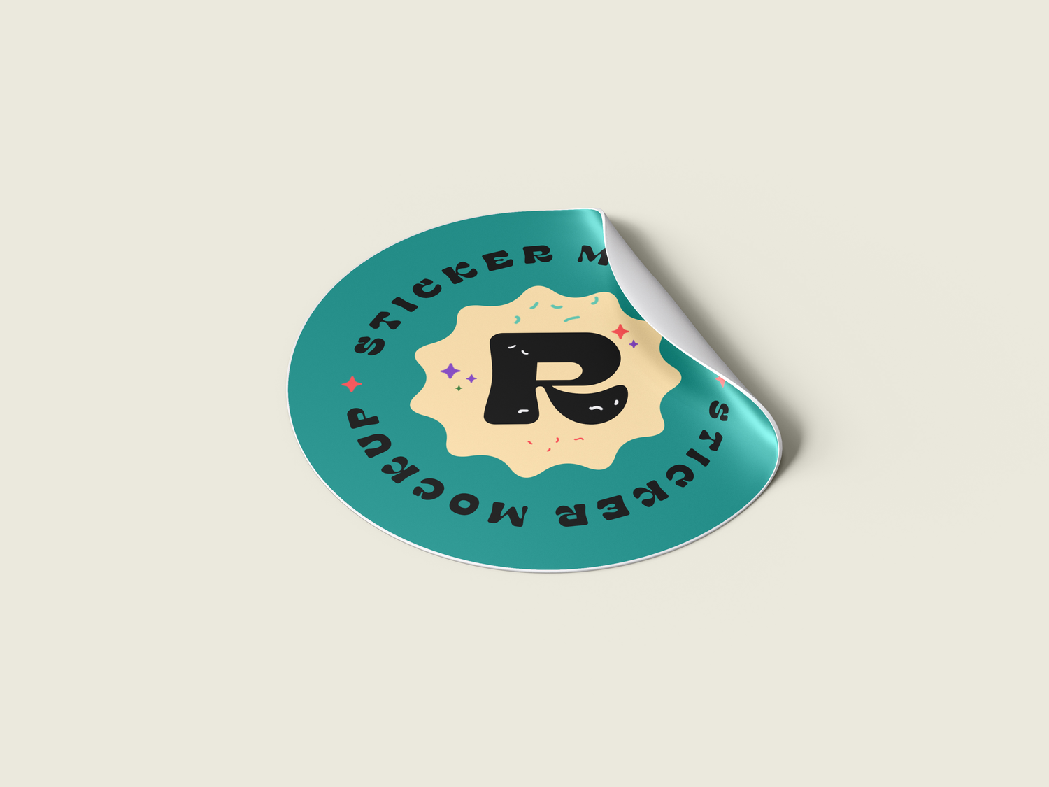 5052 10款褶皱不干胶标签贴纸设计PS样机合集 Round Sticker Psd Mockups Pack@GOOODME.COM