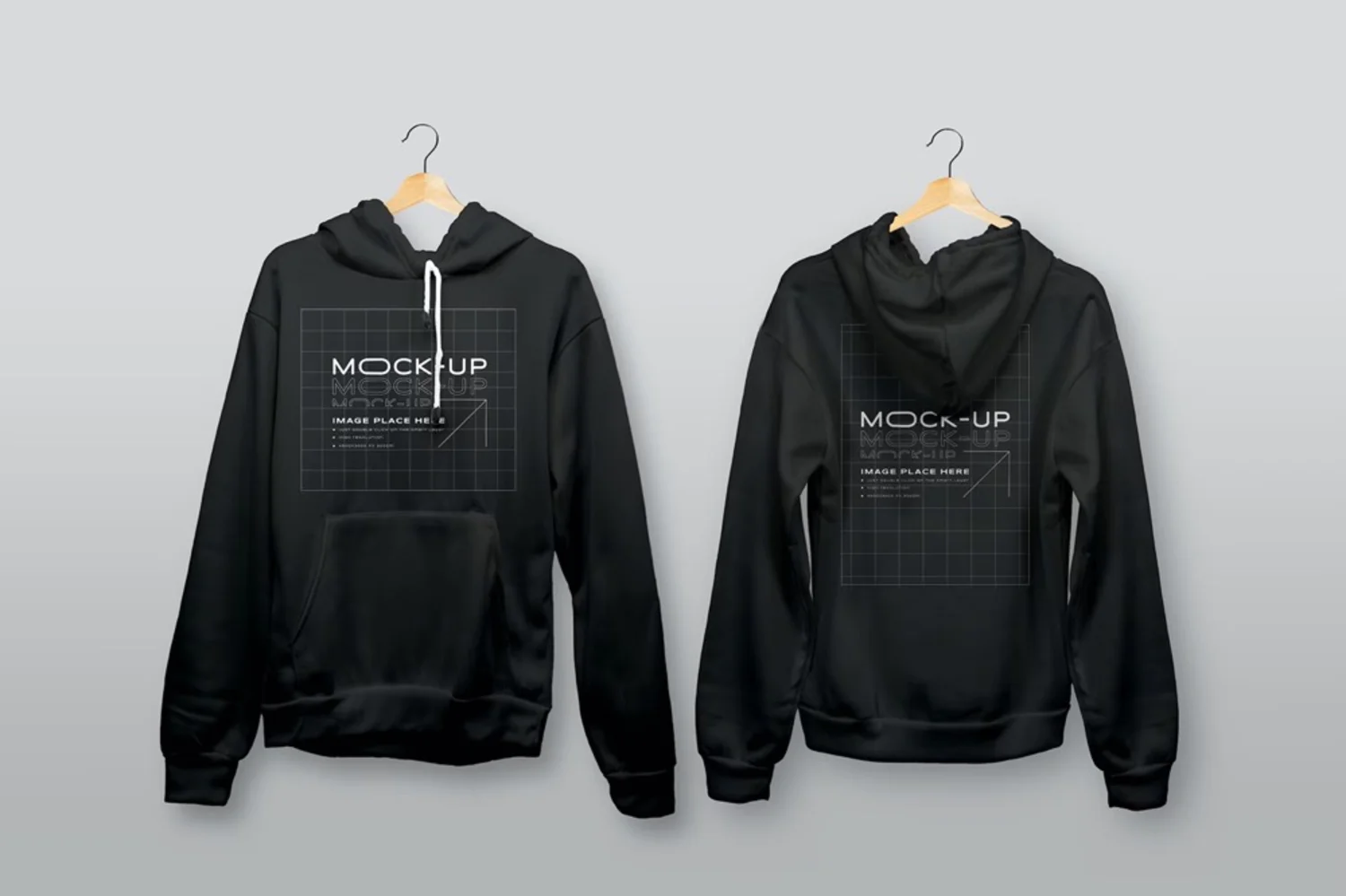 5060 连帽夹克卫衣服装设计PS样机 Unisex Hoodie Jacket Mockup@GOOODME.COM