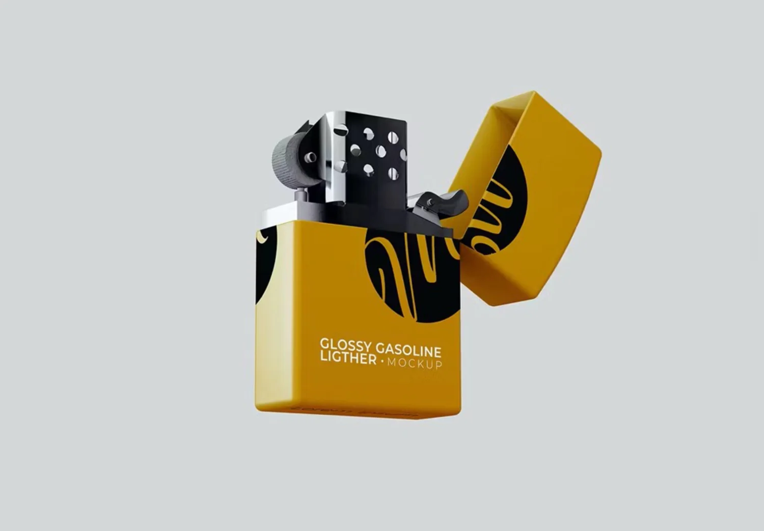 5068 5款复古打火机设计PS样机 Glossy Gasoline Lighter Mockup Set@GOOODME.COM