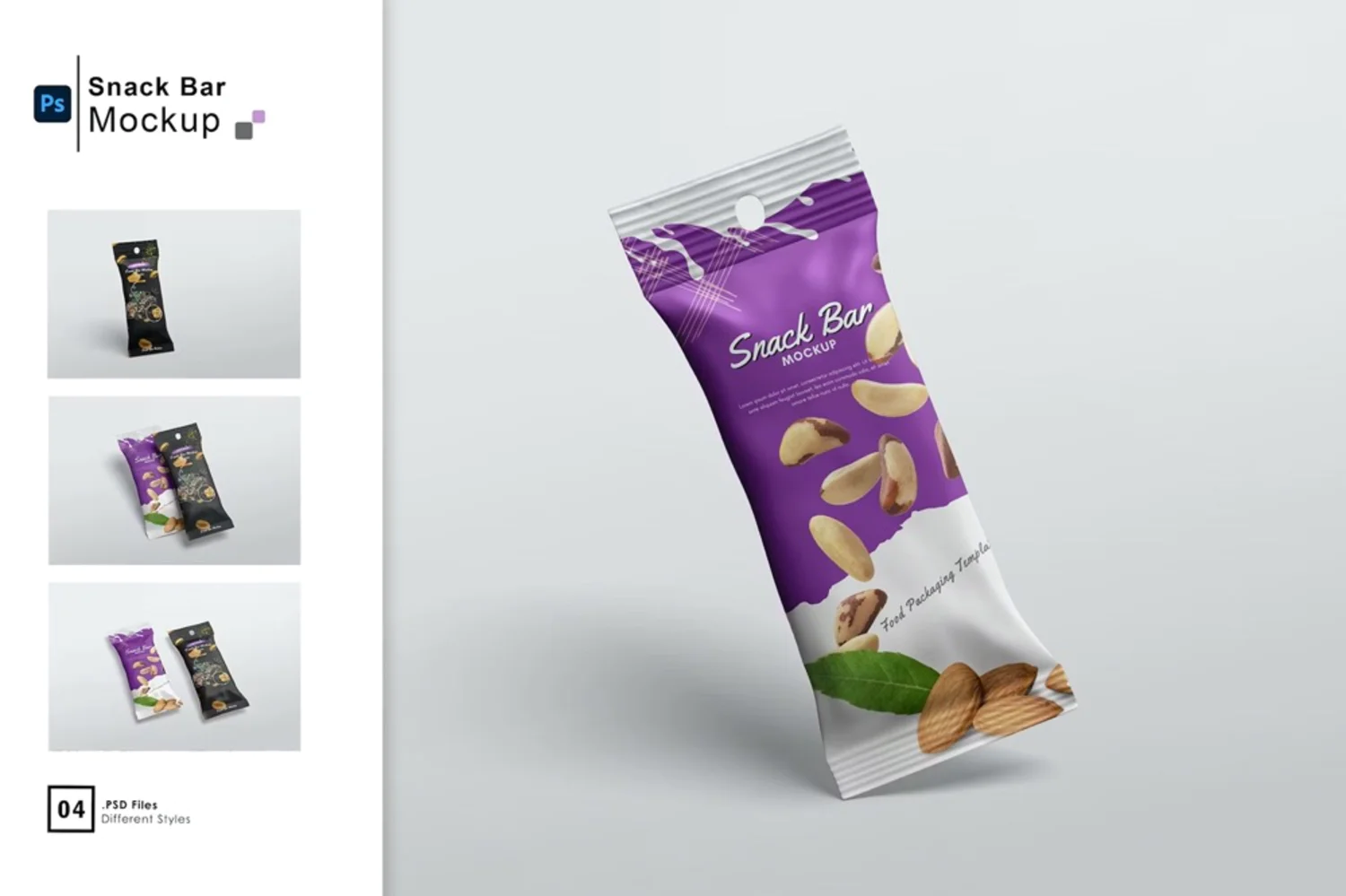 5069 4款雪糕冰淇淋包装设计PS样机 Snack Bar Packaging Mockup@GOOODME.COM